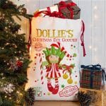 Personalised Santa Elf Christmas Present Sack