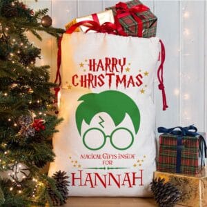 Personalised Harry Potter Wizard Christmas Present Sack