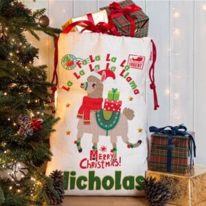 Personalised Funny Llama Alpaca Christmas Present Sack