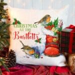 Personalised Robin Family Christmas Cover Festive Decor