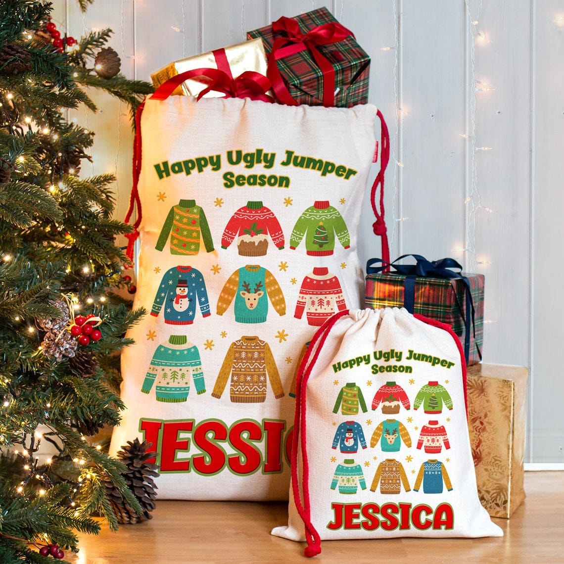 Personalised Ugly Jumper Funny Christmas Present Sack