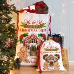 Personalised Gingerbread Mr & Mrs Couple Family Christmas Present Sack