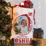 Personalised Black Santa Father Christmas Present Sack