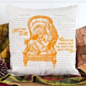 Alice in Wonderland Cushion Cover Mad Hatter Home Decor