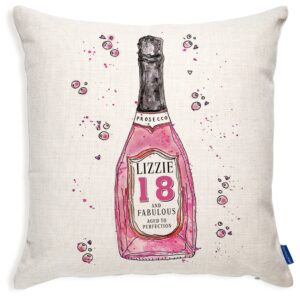 Personalised Prosecco Birthday Cushion Cover Gift