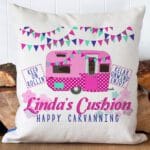 Personalised Caravan Campervan Cushion Cover Welcome Home Decor