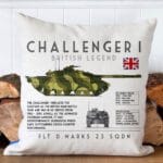 Personalised Challenger I Tank Military Veteran Cushion Cover British Army WW Gift