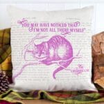 Alice in Wonderland Cushion Cover Mad Hatter Home Decor Cheshire Cat