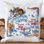 Alice in Wonderland Cushion Cover Mad Hatter Cheshire Cat Home Decor Gift