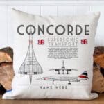 Personalised Concorde British Airways Military Veteran Cushion Cover British Army RAF Plane Gift