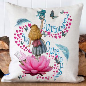 Alice in Wonderland Curiouser Cushion Cover Home Decor Gift