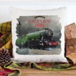 Personalised Flying Scotsman Steam Train Cushion Cover Railway Gift