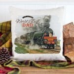 Personalised Flying Scotsman Steam Train Cushion Cover Railway Gift