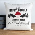 Personalised Football Boots Mr & Mrs Wedding Cushion Cover Couple Valentines Anniversary Gift