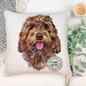 Personalised Brown Cockapoo Cushion Cover KDC48