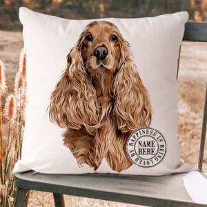 Personalised Golden Cocker Spaniel Cushion Cover KDC56