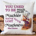 Alice in Wonderland Mad Hatter Cushion Cover Tea Party Home Decor Gift