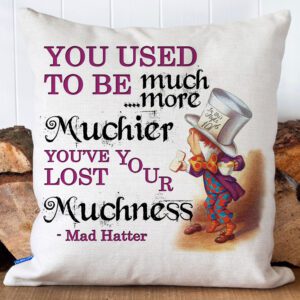 Alice in Wonderland Mad Hatter Cushion Cover Tea Party Home Decor Gift