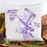 Alice in Wonderland Cushion Cover Mad Hatter Home Decor Tea Party