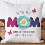 Personalised Best Mum Cushion Cover Mothers Day Gift
