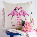 Personalised Flamingo You Tickle Me Pink Couple Cushion Cover Anniversary Valentines Gift