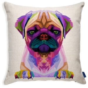 Personalised Pug Pop Art Cushion Cover PD16
