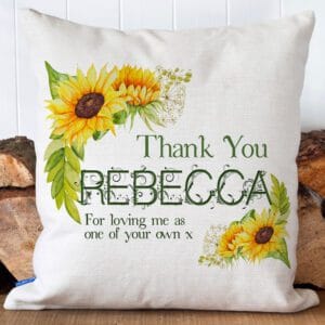 Personalised Step Mum Thank You Sunflowers Cushion Cover Mothers Day