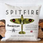 Personalised Spitfire Military Veteran Cushion Cover British Army WW RAF Gift