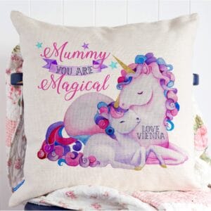Personalised Magical Mummy Unicorn Cushion Cover Mothers Day Gift