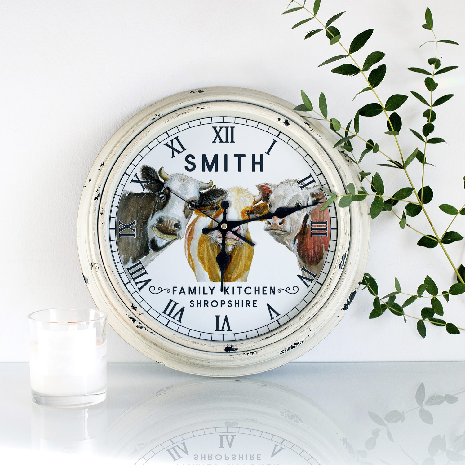 Personalised Cow Kitchen Wall Clock KRC05 - Image 3