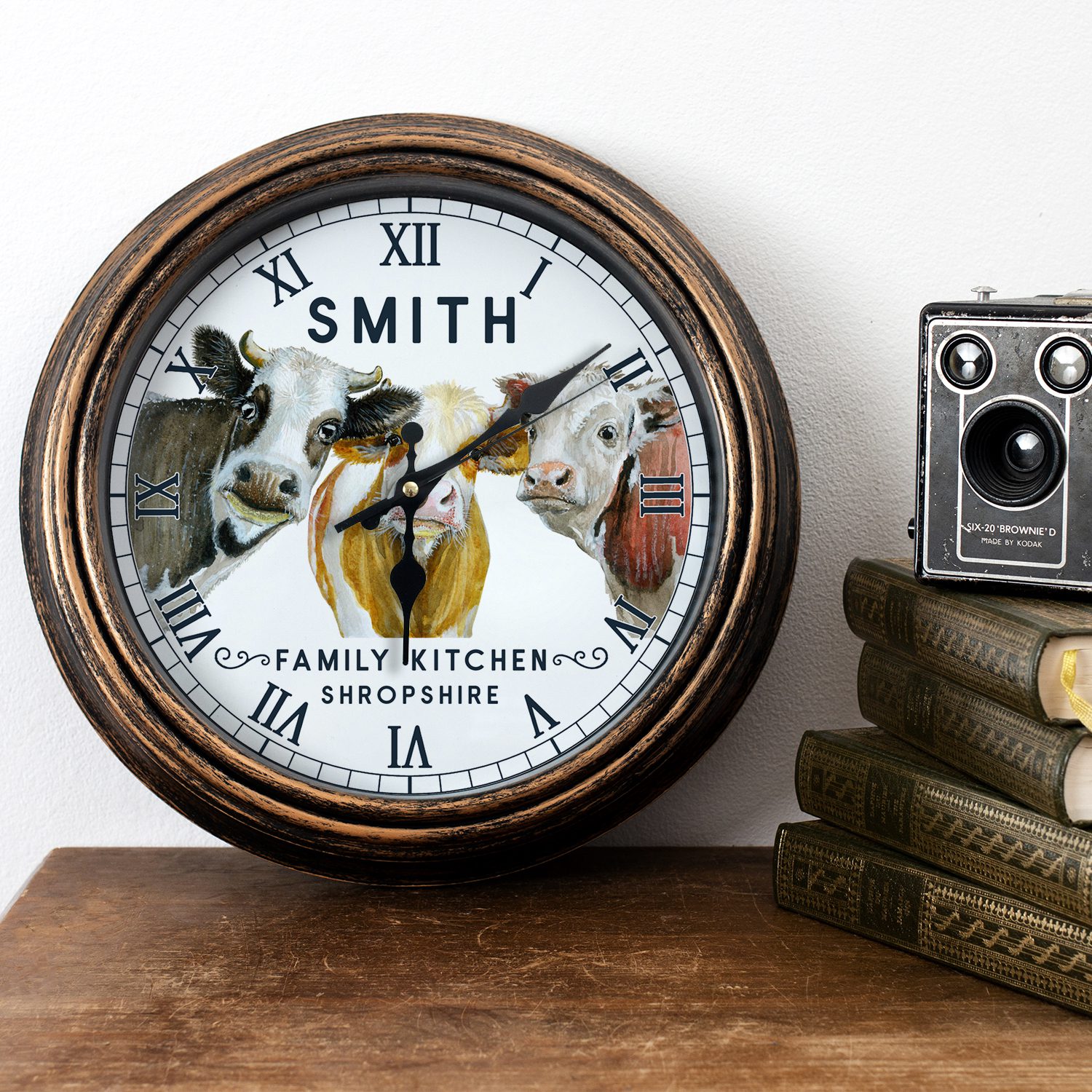 Personalised Cow Kitchen Wall Clock KRC05 - Image 2