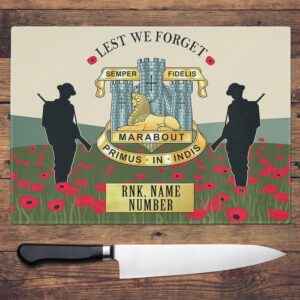 Personalised Devonshire and Dorset Light Infantry Military Chopping Board VPCH09