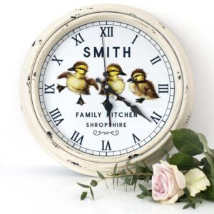 Personalised Duckling Kitchen Wall Clock KRC06