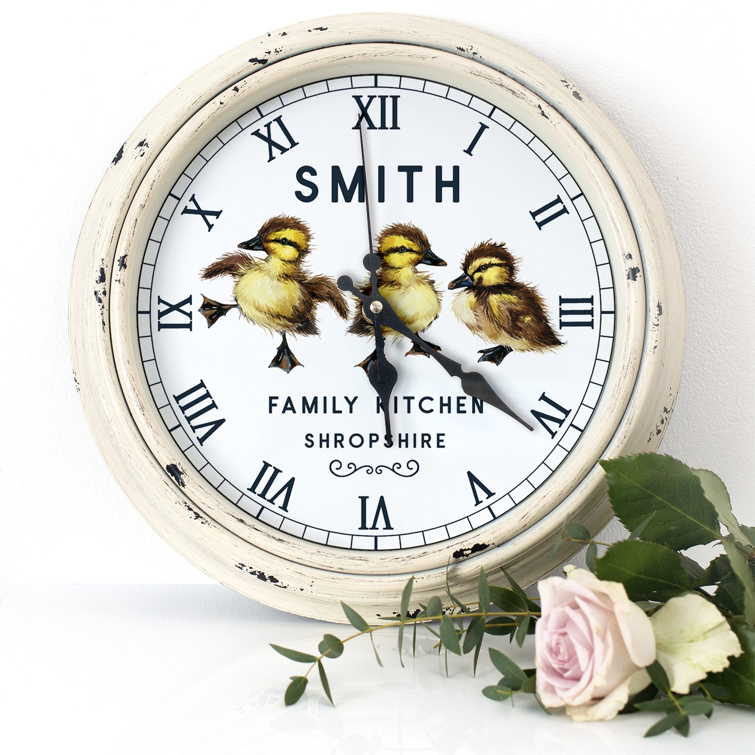 Personalised Duckling Kitchen Wall Clock KRC06