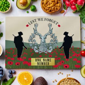 Personalised Gordon Highlanders Military Chopping Board VPCH10