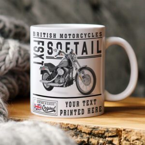 Personalised Harley Davison FSXT Softail Motorcycle Mug VBM42