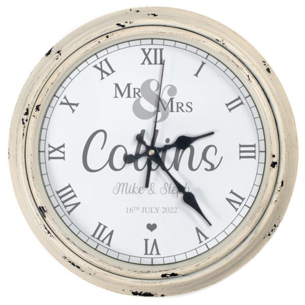 Personalised Mr & Mrs Wedding Clock KRC25 - Image 8