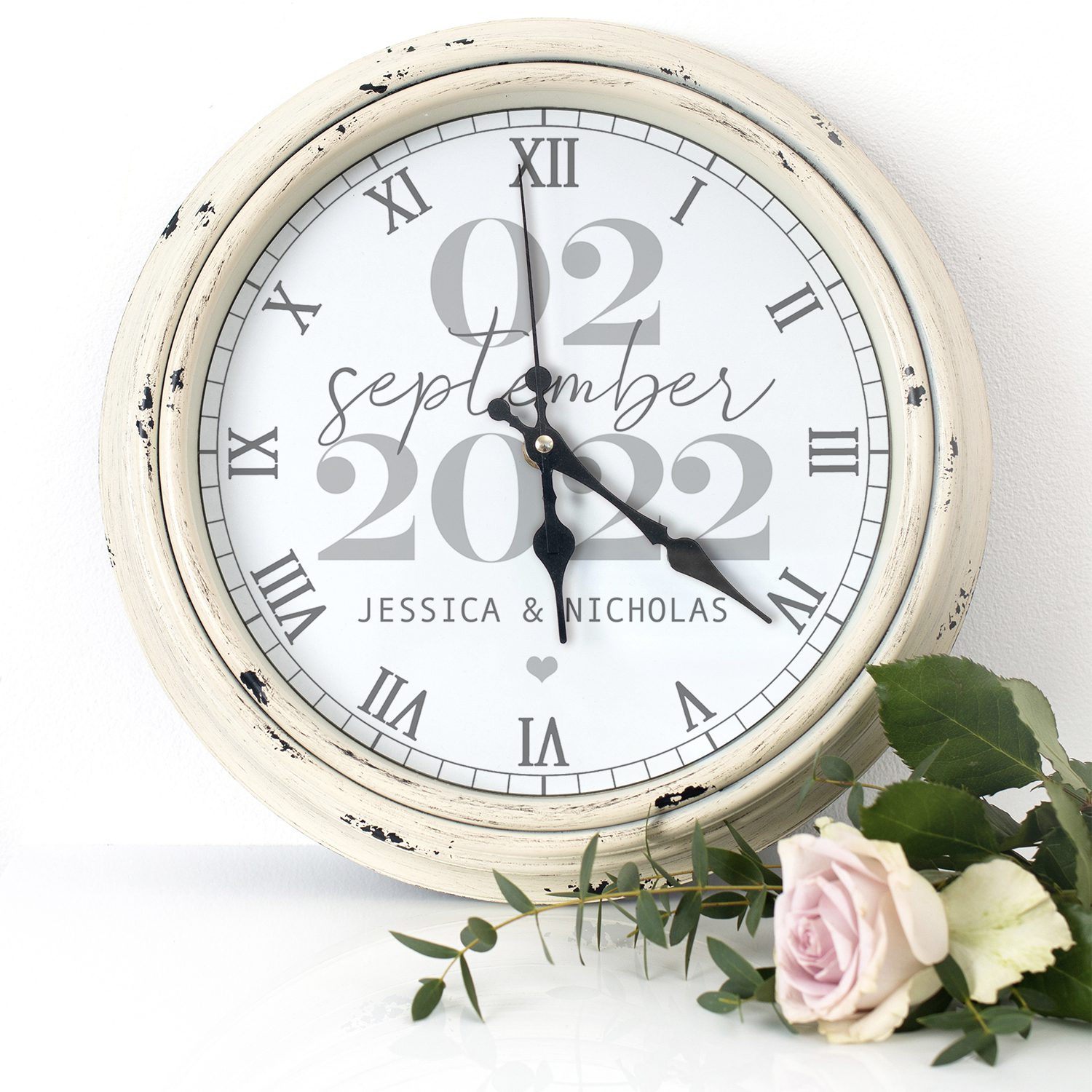 Personalised Mr & Mrs Wedding Date Clock KRC28 - Image 3