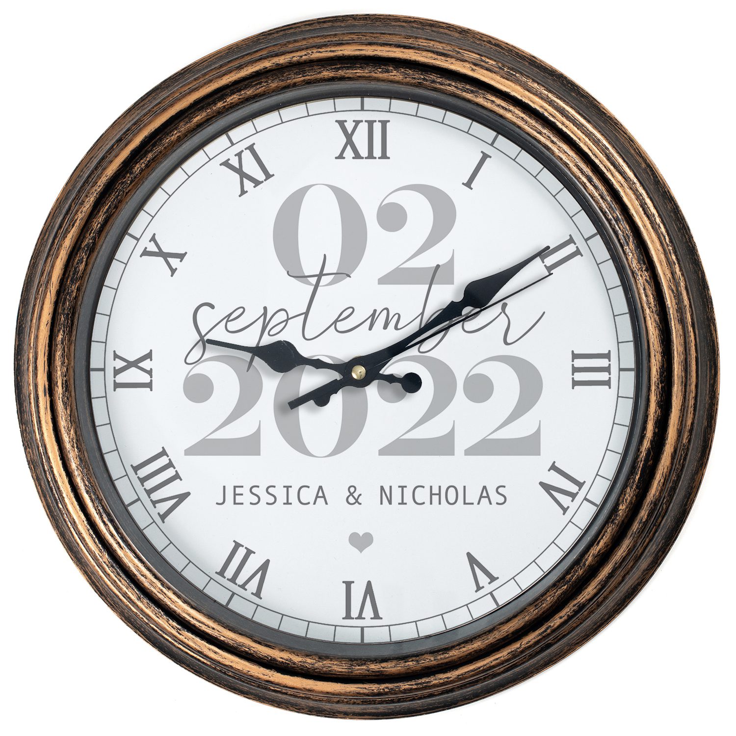 Personalised Mr & Mrs Wedding Date Clock KRC28 - Image 6