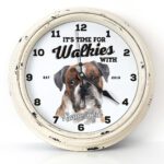 Personalised Boxer Dog Wall Clock Pet Puppy Home Decor Family Gift