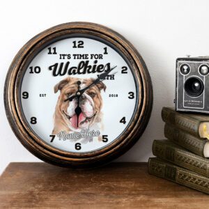 Personalised British Bulldog Dog Wall Clock Pet Puppy Home Decor Family Gift