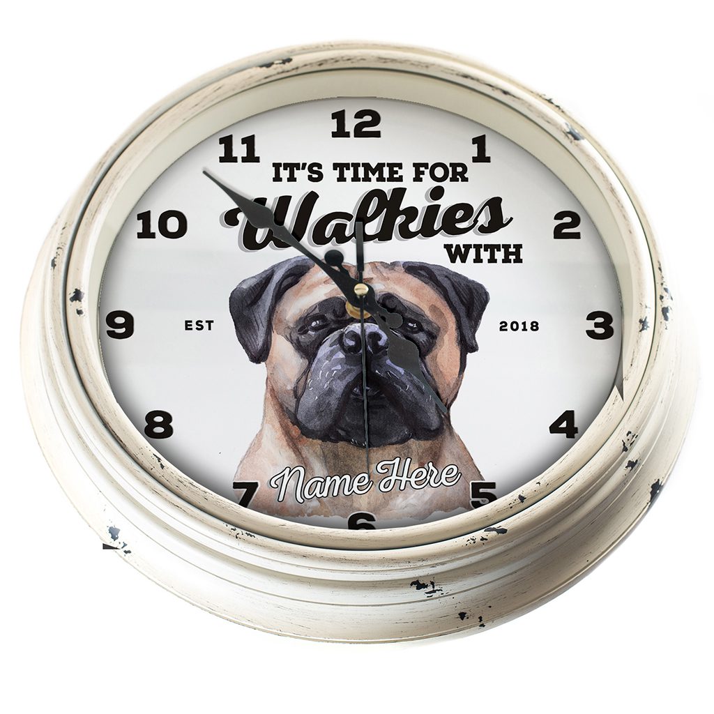 Personalised Bullmastiff Dog Wall Clock Pet Puppy Home Decor Family Gift