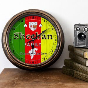 Personalised Irish Wall Clock Carlow County Ireland Home Decor Gift