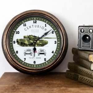 Personalised Centurion Tank Military Wall Clock Veteran Home Decor Army Gift