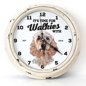 Personalised Cockapoo Dog Wall Clock Pet Puppy Home Decor Family Gift