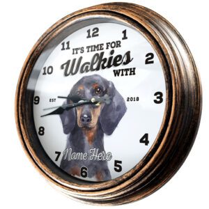 Personalised Dachshund Dog Wall Clock Pet Puppy Home Decor Family Gift