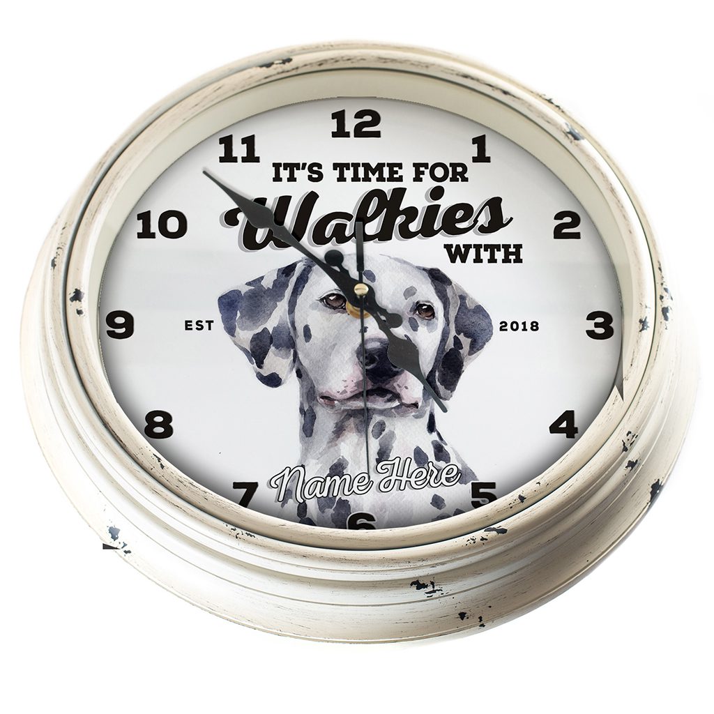 Personalised Dalmatian Dog Wall Clock Pet Puppy Home Decor Family Gift
