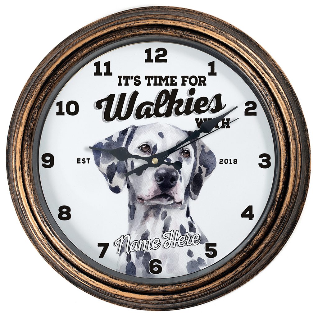Personalised Dalmatian Dog Wall Clock Pet Puppy Home Decor Family Gift