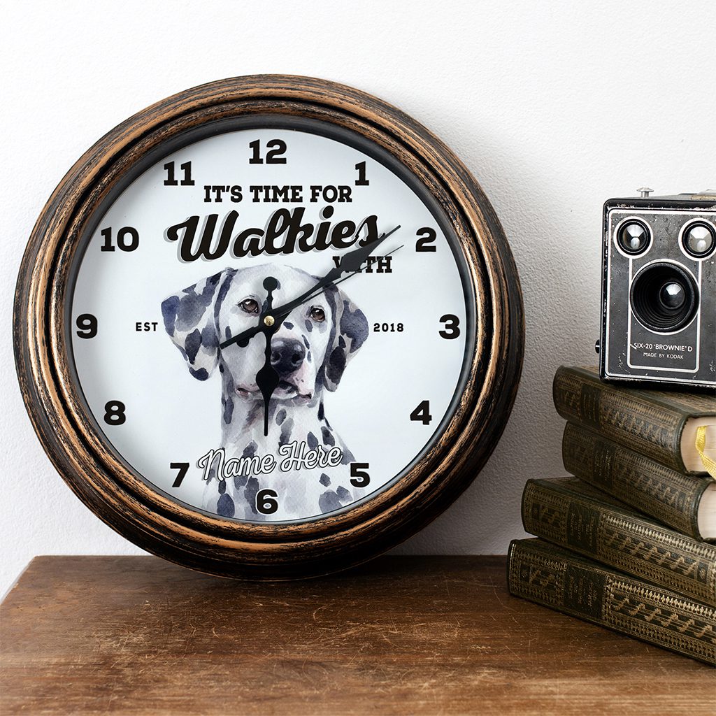 Personalised Dalmatian Dog Wall Clock Pet Puppy Home Decor Family Gift