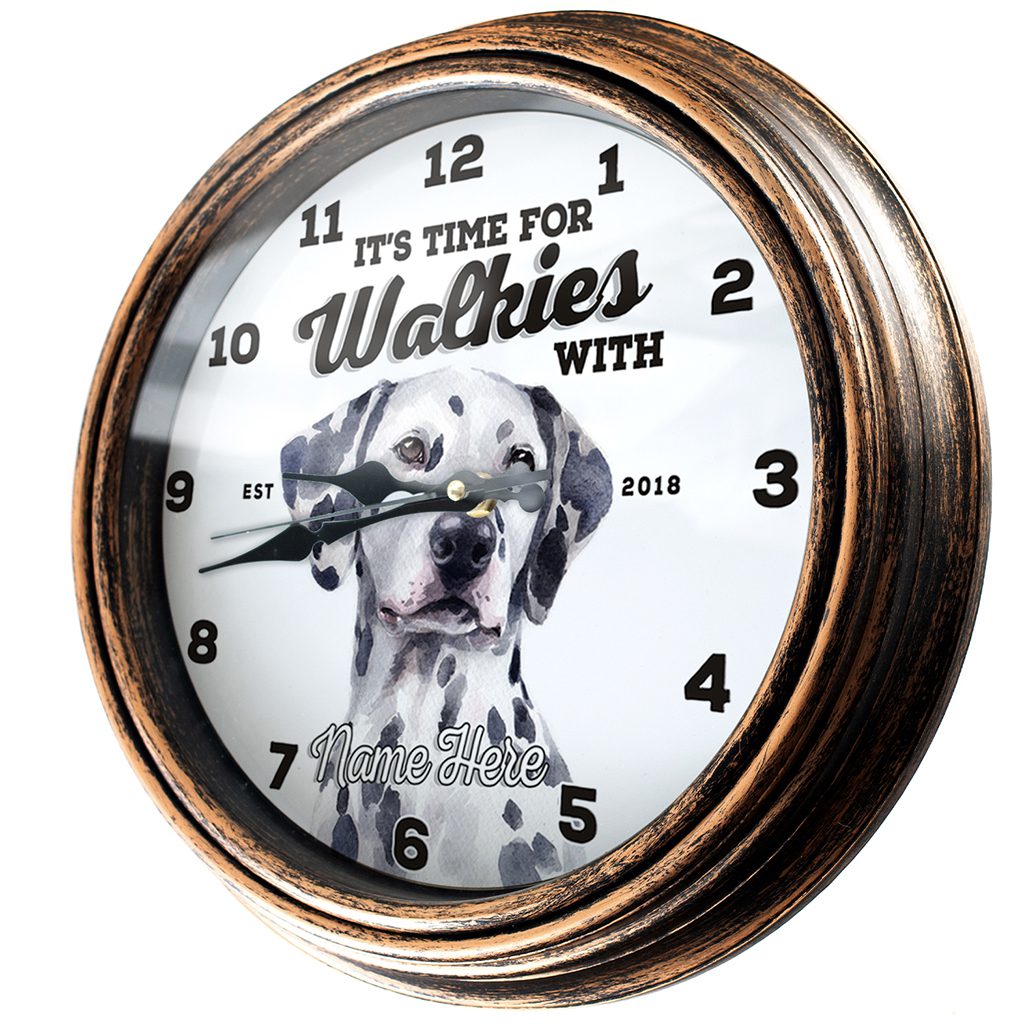 Personalised Dalmatian Dog Wall Clock Pet Puppy Home Decor Family Gift
